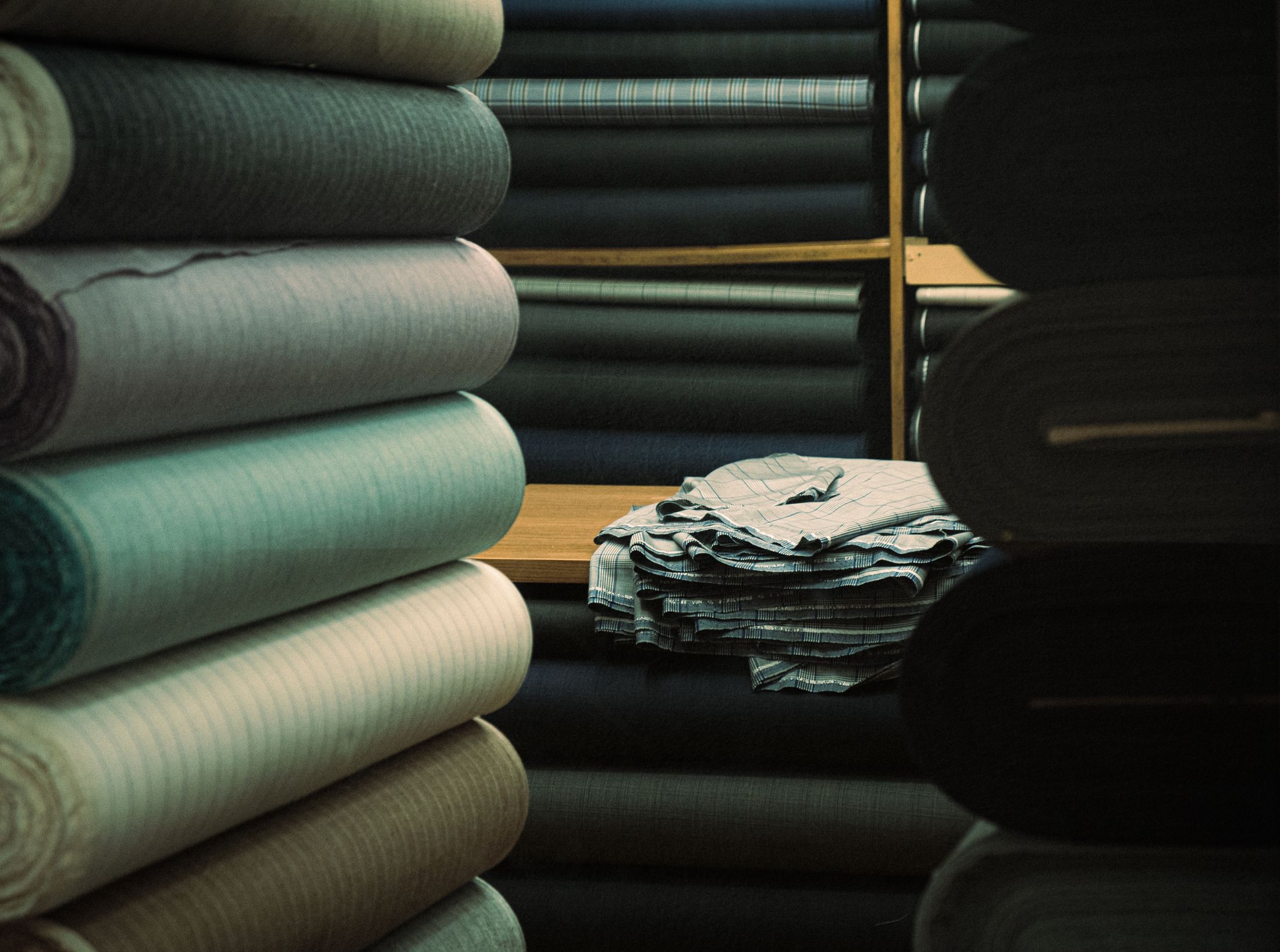 Woven fabric bolts and textile samples