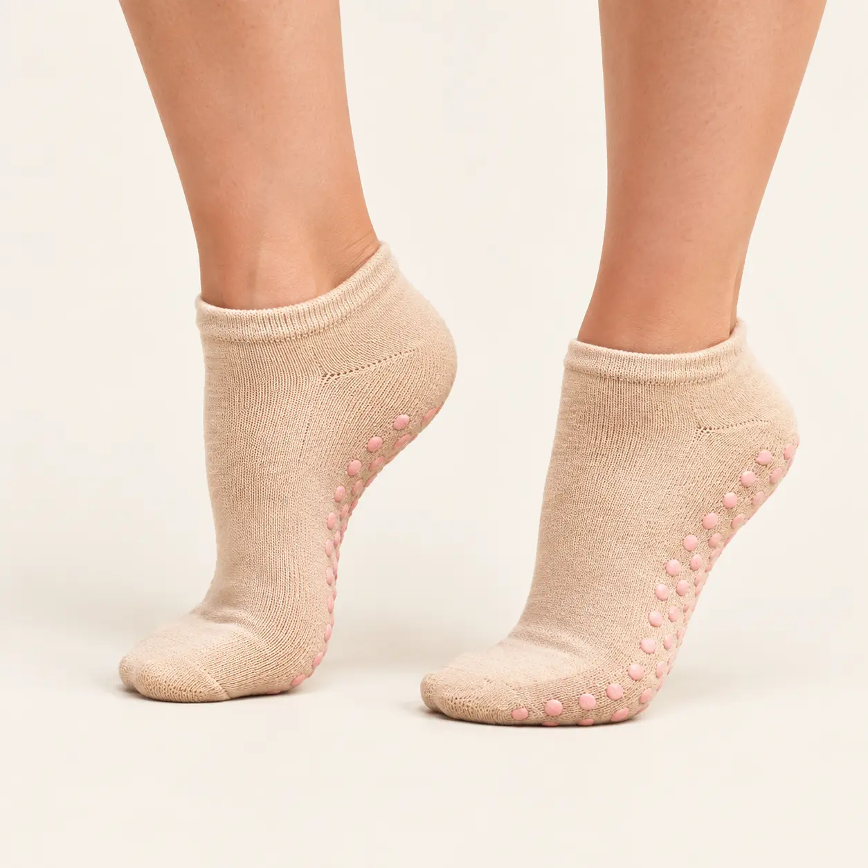 Pilates grip socks with non-slip silicone dots