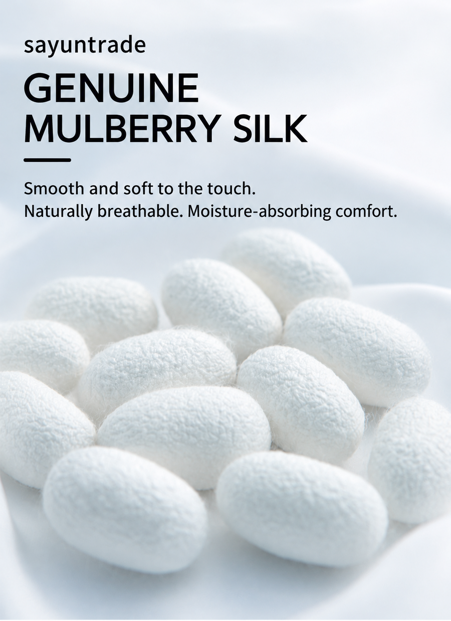 19 Momme Mulberry Silk Sleep Mask Gift Box SAYUNTRADE genuine mulberry silk: smooth, soft, naturally breathable and moisture absorbing.
